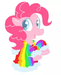 Size: 474x589 | Tagged: artist:coggler, clothes, derpibooru import, pinkie pie, rainbow, safe, solo, sweater