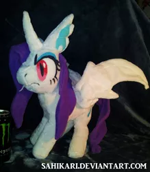 Size: 720x823 | Tagged: safe, artist:sahikari, derpibooru import, rarity, alicorn, bat pony, bat pony alicorn, pony, bat ponified, female, irl, mare, photo, plushie, race swap, raribat, raricorn