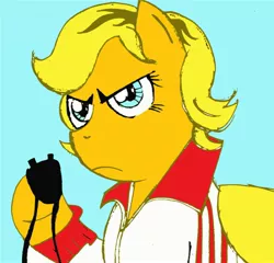 Size: 2236x2144 | Tagged: alternate hairstyle, artist:esprites, clothes, glee, ponified, safe, shirt, solo, stopwatch, sue sylvester