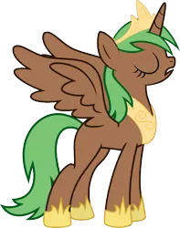 Size: 446x566 | Tagged: safe, artist:drakizora, artist:rosemaryspice, derpibooru import, oc, oc:rosemary spice, unofficial characters only, alicorn, pony, alicorn oc, blank flank, eyes closed, race swap, simple background, solo, transparent background, vector