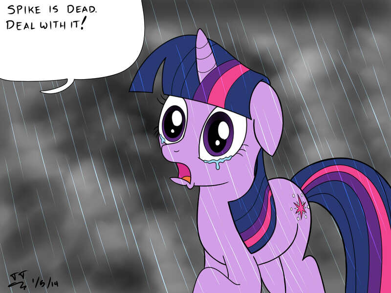 Size: 2400x1800 | Tagged: artist:tomtornados, cloud, cloudy, colored, crying, derpibooru import, grimdark, solo, spike, twilight sparkle