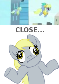 Size: 207x296 | Tagged: safe, derpibooru import, derpy hooves, ritzy doo, pegasus, pony, rarity takes manehattan, :i, background pony, female, looking at you, mare, meme, not derpy, shrug, shrugpony