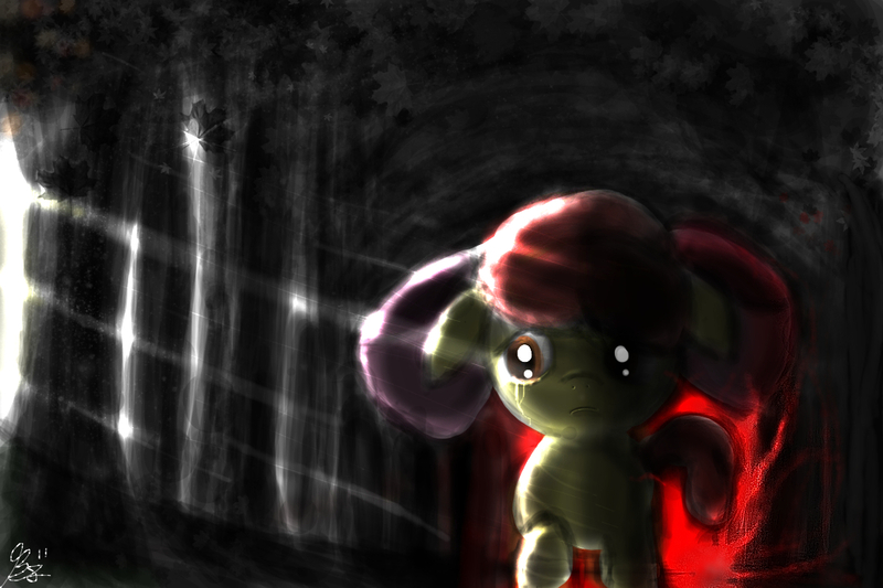 Size: 1080x720 | Tagged: apple bloom, artist:colorsymphony, derpibooru import, grimdark, solo, story of the blanks