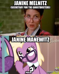 Size: 520x648 | Tagged: derpibooru import, ghostbusters, glasses, grace manewitz, janine melnitz, rarity takes manehattan, safe, screencap