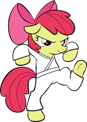 Size: 6100x8538 | Tagged: absurd resolution, apple bloom, artist:hidden-cat, gi, karate, karatebloom, kung fu, safe, solo