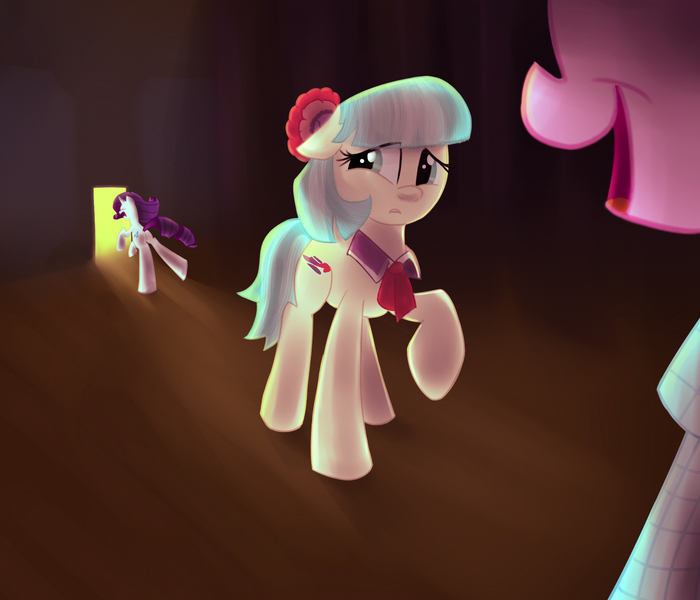 Size: 1750x1500 | Tagged: artist:dutchgirl626, artist:rosieu, coco pommel, crying, derpibooru import, door, rarity, rarity takes manehattan, safe, scene interpretation, suri polomare