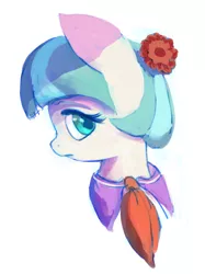 Size: 778x1041 | Tagged: artist:onomec, bust, coco pommel, derpibooru import, profile, rarity takes manehattan, safe, simple background, solo, white background