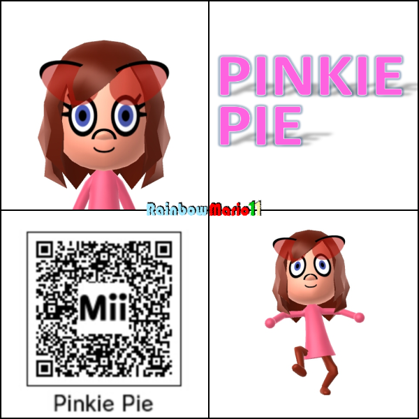 Size: 600x600 | Tagged: 3ds, artist:rainbowmario11, barely pony related, derpibooru import, human, humanized, mii, nintendo, pinkie pie, qr code, safe, wii u