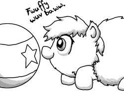 Size: 1000x800 | Tagged: artist:the mungoman, ball, derpibooru import, fluffy pony, fluffy pony original art, monochrome, safe, solo