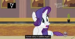 Size: 1600x830 | Tagged: meme, rarity, rarity takes manehattan, russian, safe, screencap, solo, youtube caption