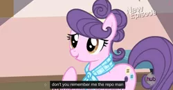 Size: 1600x830 | Tagged: meme, rarity takes manehattan, repo man, russian, safe, screencap, solo, suri polomare, youtube caption