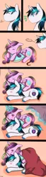 Size: 1024x3910 | Tagged: artist:sasaki-kasumi, blanket, comic, derpibooru import, magic, princess cadance, safe, shining armor, sleeping