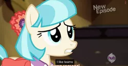 Size: 1600x830 | Tagged: coco pommel, meme, rarity takes manehattan, russian, safe, screencap, solo, text, youtube caption