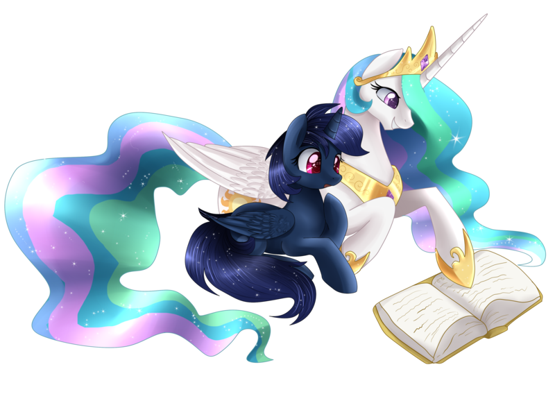 Size: 3630x2621 | Tagged: artist:pridark, book, derpibooru import, oc, princess celestia, safe, simple background, transparent background