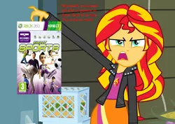 Size: 800x567 | Tagged: safe, derpibooru import, edit, edited screencap, screencap, sunset shimmer, equestria girls, exploitable meme, kinect sports, meme, rareware, sunset is disgusted, text, video game