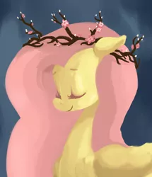 Size: 840x975 | Tagged: artist:twitchykismet, derpibooru import, eyes closed, flower, fluttershy, safe, solo