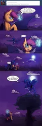 Size: 679x2056 | Tagged: safe, artist:darkflame75, derpibooru import, princess luna, scootaloo, bat pony, pony, ask, bat ponified, hug, race swap, scootabat, student of the night, tumblr