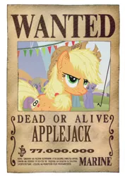 Size: 600x849 | Tagged: safe, artist:lightdegel, derpibooru import, applejack, crossover, one piece, vinsmoke sanji, wanted, wanted poster