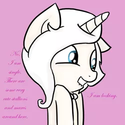Size: 4900x4900 | Tagged: safe, artist:ivorylace, artist:katiespalace, derpibooru import, oc, oc:ivory lace, unofficial characters only, pony, unicorn, ask ivory lace, absurd resolution, ask, lip bite, question, solo, special somepony, tumblr