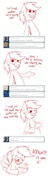 Size: 740x2692 | Tagged: ask, ask sleepy dash, comic, derpibooru import, letter, monochrome, rainbow dash, safe, solo, tumblr