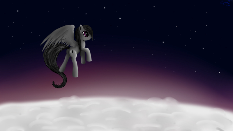 Size: 1920x1080 | Tagged: artist:mrs-ponylicious, beautiful, cloud, cloudy, derpibooru import, flying, oc, safe, solo, sunset, unofficial characters only