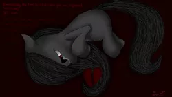 Size: 1920x1080 | Tagged: apontionwhore, artist:mrs-ponylicious, blank flank, crying, depression, derpibooru import, heartbreak, oc, sad, safe, self harm, solo, unofficial characters only