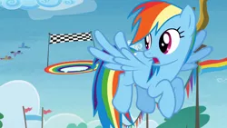 Size: 1920x1080 | Tagged: derpibooru import, dizzy twister, orange swirl, prism glider, prism strider, purple waters, rainbow dash, rainbow falls, safe, screencap