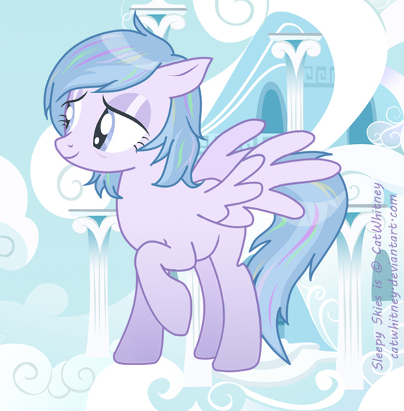 Size: 598x608 | Tagged: artist:catwhitney, derpibooru import, oc, oc:sleepy skies, safe, solo, unofficial characters only