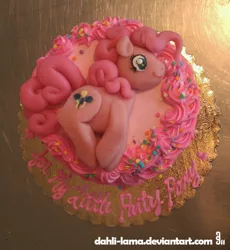 Size: 500x543 | Tagged: safe, artist:dahli-lama, derpibooru import, pinkie pie, cake, solo