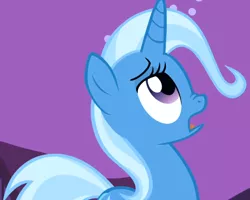 Size: 900x720 | Tagged: safe, derpibooru import, screencap, trixie, pony, unicorn, boast busters, female, looking up, mare, night, nose wrinkle, open mouth, reaction image, sky, solo