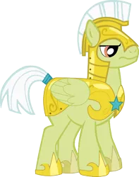 Size: 598x760 | Tagged: dead source, safe, artist:blah23z, derpibooru import, granny smith, pegasus, pony, fusion, recolor, royal guard, rule 63, simple background, solo, transparent background, vector