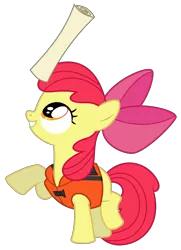 Size: 5000x6888 | Tagged: safe, artist:masem, derpibooru import, apple bloom, earth pony, pony, pinkie apple pie, absurd resolution, female, filly, foal, lifejacket, map, simple background, solo, transparent background, vector