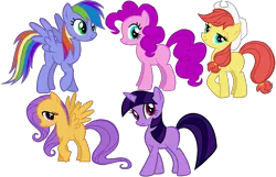 Size: 1603x1033 | Tagged: applejack, artist:colossalstinker, blank flank, cardboard twilight, derpibooru import, fluttershy, mad magazine, mad (tv series), my little war horse, pinkie pie, rainbow dash, recolor, safe, stock vector, twilight sparkle, war horse