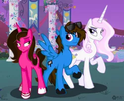 Size: 1092x894 | Tagged: artist:wolfjedisamuel, canterlot, derpibooru import, fleur-de-lis, fleurdive, oc, oc:sky dive, safe