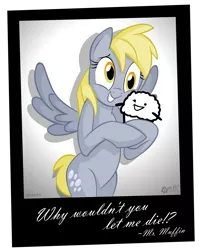 Size: 1595x1956 | Tagged: safe, artist:wolfjedisamuel, derpibooru import, derpy hooves, pegasus, pony, asdfmovie, asdfmovie7, female, mare, mr. muffin, muffin, solo, tomska