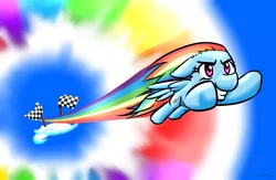 Size: 2000x1300 | Tagged: artist:benjik, cloud, derpibooru import, finish line, rainbow dash, safe, solo, sonic rainboom