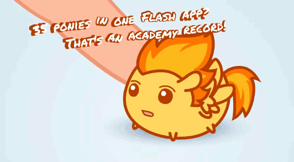 Size: 600x332 | Tagged: safe, artist:4as, derpibooru import, spitfire, human, pegasus, pony, academy record, animated, blob, chibi, chubbie, cute, cutefire, dialogue, female, flash, game, link, mare, offscreen character, offscreen human, open mouth, poking, touch