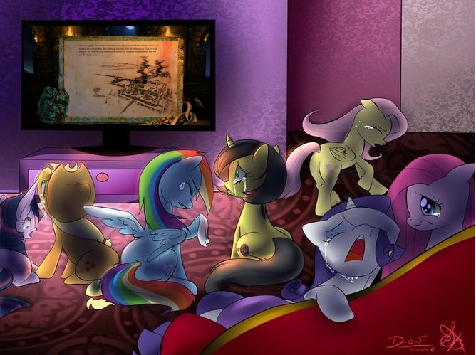 Size: 668x499 | Tagged: age of empires ii, applejack, crying, derpibooru import, exploitable meme, fluttershy, mane six, meme, oc, oc:pauly sentry, pinkie pie, rainbow dash, rarity, sad movie meme, safe, twilight sparkle