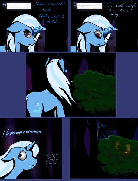 Size: 2296x3021 | Tagged: artist:lupo-lycanth, ask, comic, derpibooru import, grimdark, insanity, trixie, tumblr