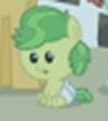 Size: 100x112 | Tagged: safe, derpibooru import, screencap, apple bud, apple fritter, earth pony, pony, apple family reunion, apple family member, baby, baby pony, background pony, cropped, diaper, foal, picture for breezies, small, solo, tiny