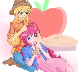 Size: 681x633 | Tagged: applejack, applepie, artist:jonfawkes, derpibooru import, female, human, humanized, lesbian, light skin, pinkie apple pie, pinkie pie, safe, shipping