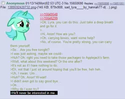 Size: 510x403 | Tagged: 4chan, derpibooru import, feels, greentext, lyra heartstrings, /mlp/, rejection, rejection is magic, sad, safe, text