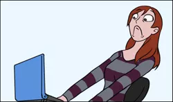 Size: 386x227 | Tagged: barely pony related, computer, derpibooru import, lauren faust, reaction, reaction image, safe, solo
