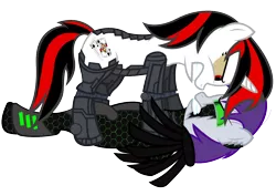 Size: 1052x744 | Tagged: artist:omnitoast, cyborg, derpibooru import, fallout equestria, fallout equestria: project horizons, oc, oc:blackjack, oc:dawn enclave, semi-grimdark, simple background, transparent background, unofficial characters only, vector