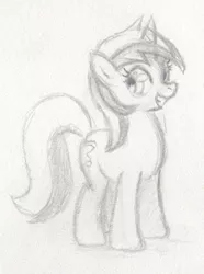 Size: 281x378 | Tagged: artist:benrusk, derpibooru import, minuette, monochrome, safe, sketch, solo, traditional art