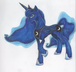 Size: 882x837 | Tagged: artist:benrusk, derpibooru import, princess luna, safe, solo, traditional art