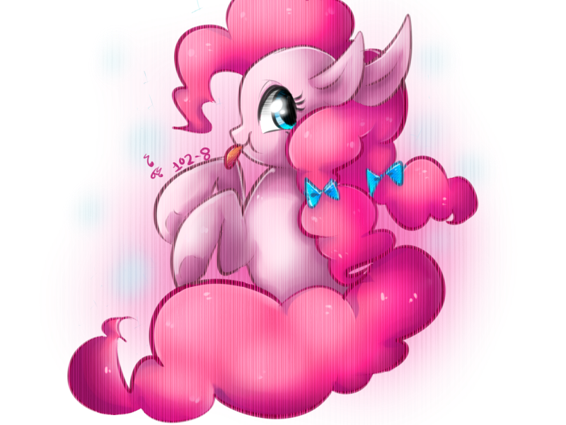 Size: 800x600 | Tagged: safe, artist:kkuyo, derpibooru import, pinkie pie, alternate hairstyle, japanese, pixiv, solo, tongue out, twintails