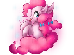Size: 800x600 | Tagged: safe, artist:kkuyo, derpibooru import, pinkie pie, alternate hairstyle, japanese, pixiv, solo, tongue out, twintails