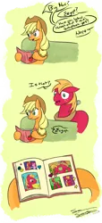 Size: 1024x2240 | Tagged: safe, artist:sammy0295, derpibooru import, applejack, big macintosh, pinkie pie, earth pony, pony, pinkie apple pie, comic, incestuish, male, pinkiemac, plot, scrapbook, shipping, stallion, straight