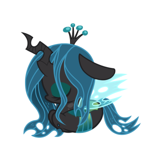 Size: 300x300 | Tagged: artist:miikanism, derpibooru import, queen chrysalis, safe, sleeping, solo